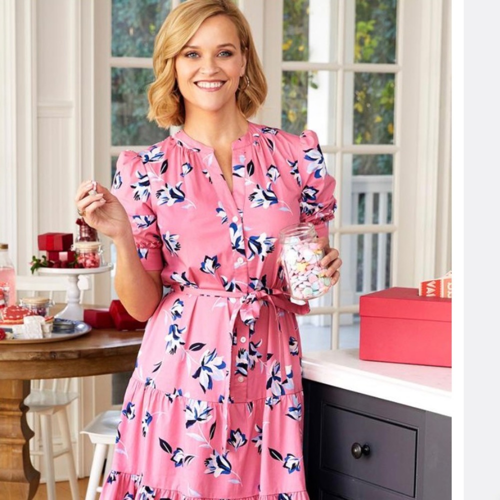 Draper James Floral button front midi dress